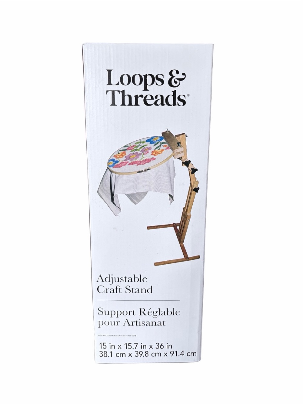 Loops & Threads Adjustable Craft Stand Wood Needlework Sewing Embroidery